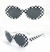 Checkered Oval Sunglasses