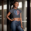 Stars Stripes and Sternum Women's Raglan Cropped T-shirt