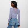 Star Spangled Women's Mesh Long Sleeve Top