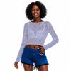 Star Spangled Women's Mesh Long Sleeve Top
