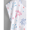 Red White and Oooh Ahhh Women's Curved Hem Top