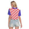 Colors of Freedom Women's Cropped Polo