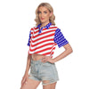 Colors of Freedom Women's Cropped Polo