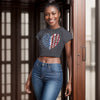 Stars Stripes and Sternum Women's Raglan Cropped T-shirt