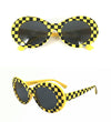 Checkered Oval Sunglasses