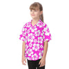 Hot Pink Hibiscus Youth Hawaiian Shirt