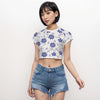 Blue Vines Women's Raglan Cropped T-shirt