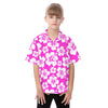 Hot Pink Hibiscus Youth Hawaiian Shirt