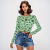 Lucky Green Women's Mesh Long Sleeves T-Shirt