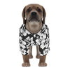 Black and White Hibiscus Hawaiian Dog Shirt