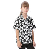 Black and White Hibiscus Youth Hawaiian Shirt