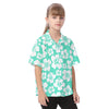 Minty Hibiscus Youth Hawaiian Shirt