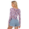 Purple Peacock Women's Mesh Long Sleeve T-shirt