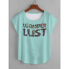 Womens Wanderlust Curve-hemmed Top