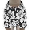 Black and White Hibiscus Hawaiian Dog Shirt