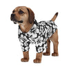 Black and White Hibiscus Hawaiian Dog Shirt