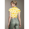 Honey Mustard Hibiscus Women's Raglan Cropped T-shirt