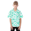 Minty Hibiscus Youth Hawaiian Shirt
