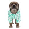 Minty Hibiscus Hawaiian Dog Shirt