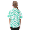 Minty Hibiscus Youth Hawaiian Shirt