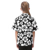 Black and White Hibiscus Youth Hawaiian Shirt