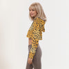 Change Your Spots Leopard Print Women's Crop Top Hoodie