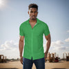 Plain Green Men's Button Up Shirt