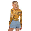 Change Your Spots Women's Leopard Print Mesh Long Sleeve T-shirt