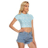 Blue Easter Egg Women's Raglan Cropped T-shirt