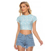 Blue Easter Egg Women's Raglan Cropped T-shirt